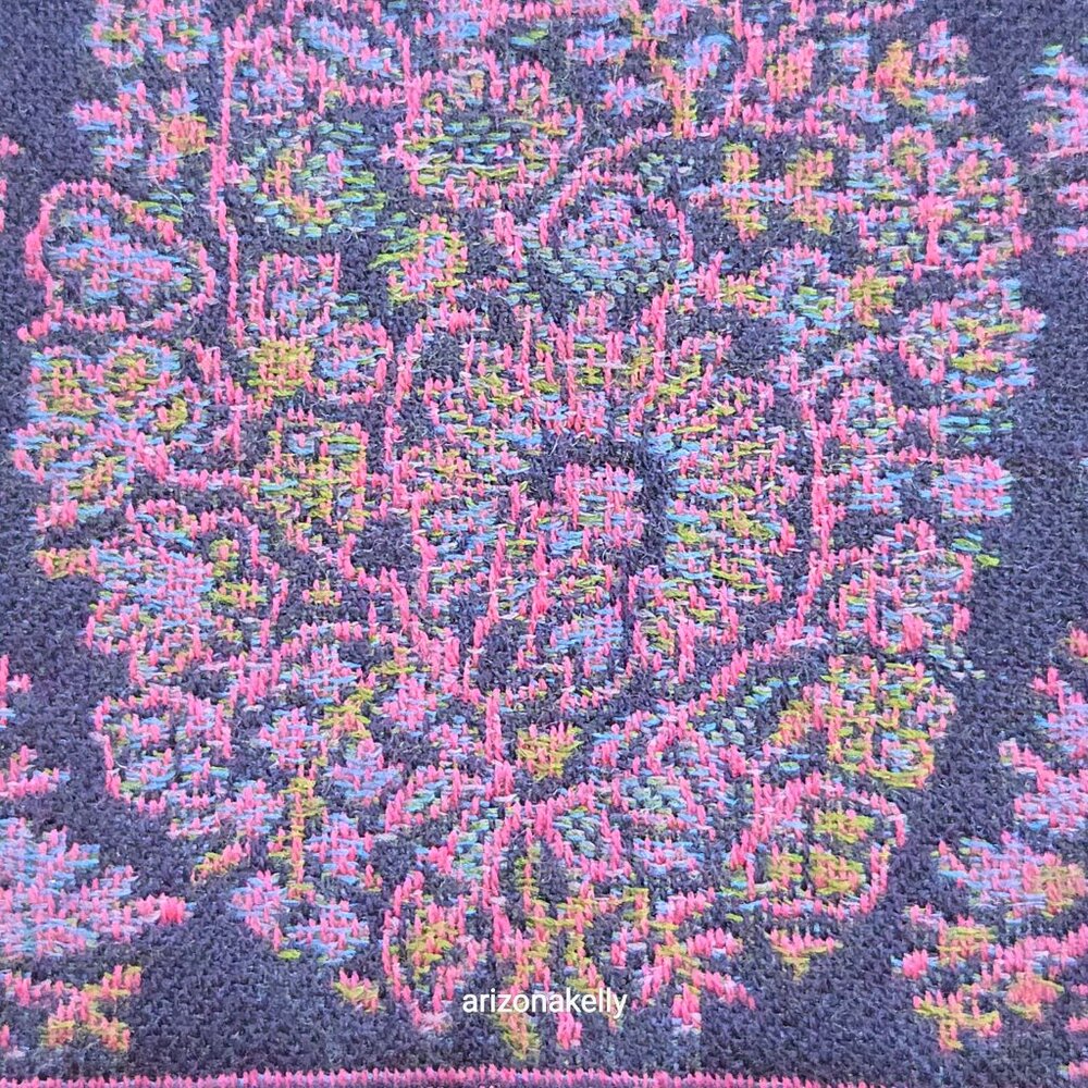 Petrusse Paris Wool Lightweight Purple Jacquard Embroidered Scarf - Picture 2 of 10